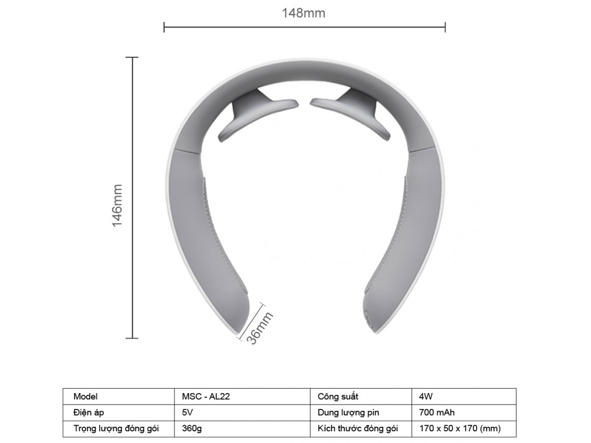 Máy massage cổ thông minh Life360 MSC-AL22