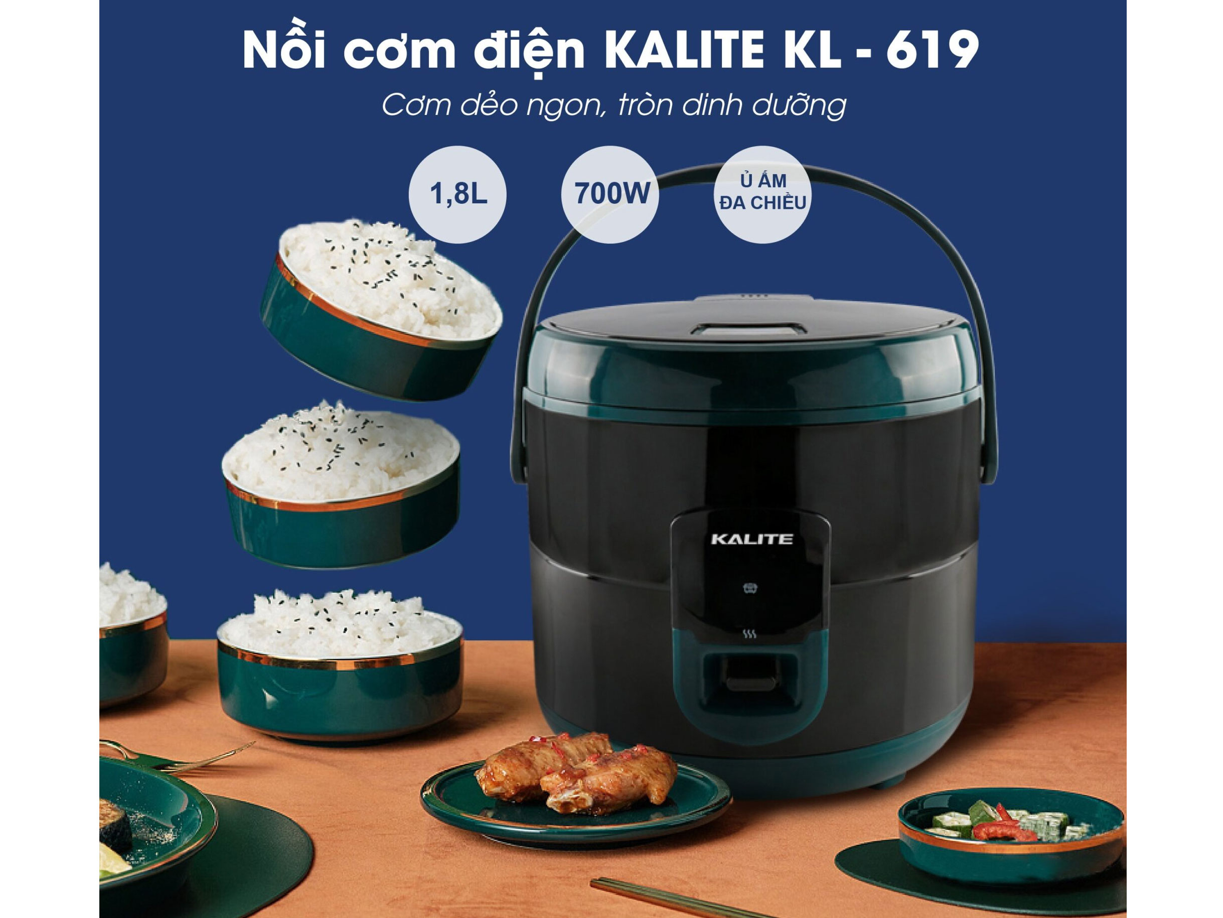Nồi cơm điện Kalite KL-619 - 1.8 lít