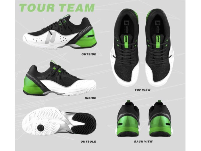 Giày tennis Prince Tour Team đen/xanh lá/trắng