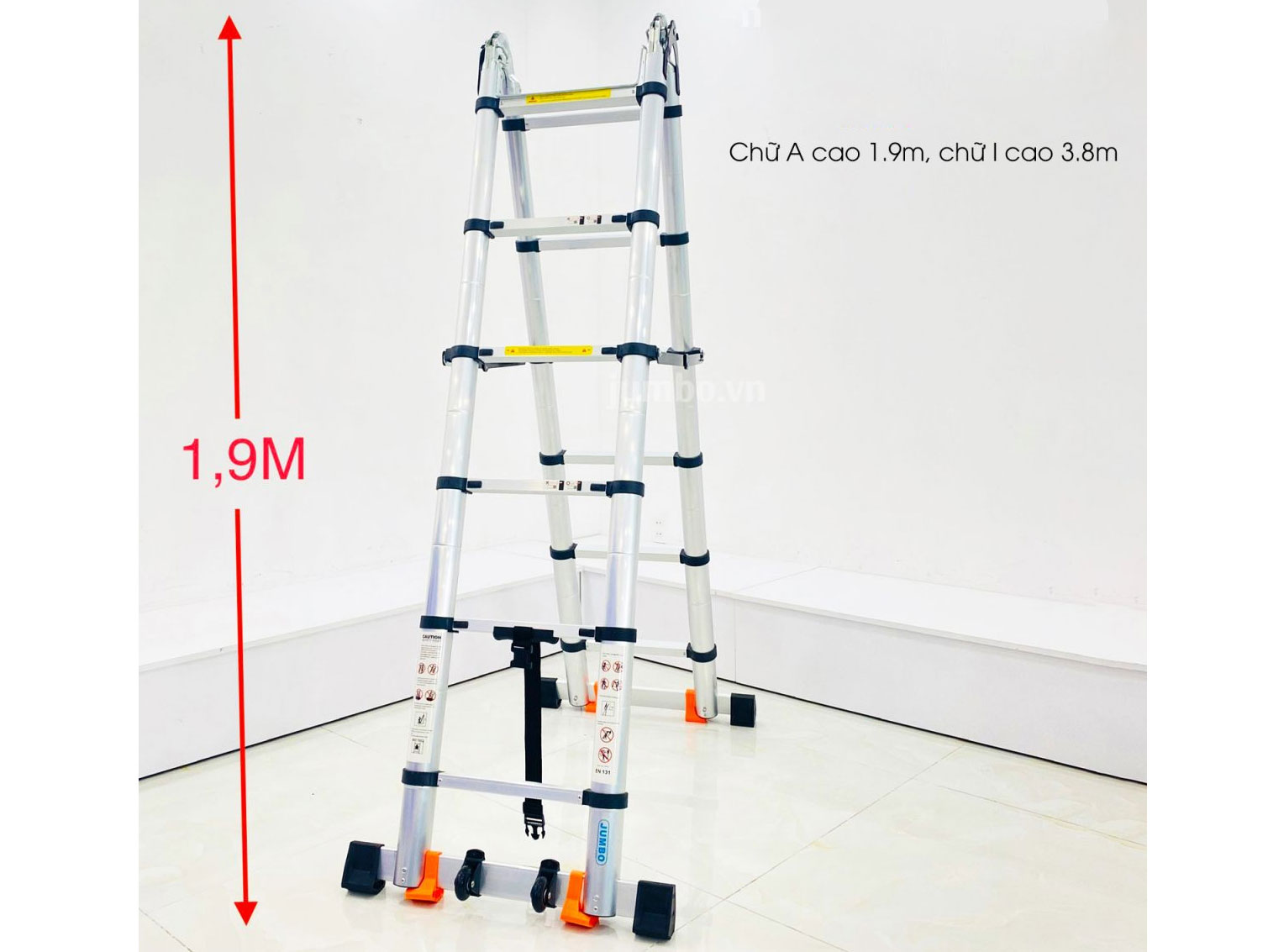Thang nhôm rút chữ A cao cấp Jumbo A190