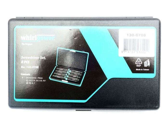 Bộ tô vít điện tử 8 chiếc x 75mm Whirlpower 130-0708