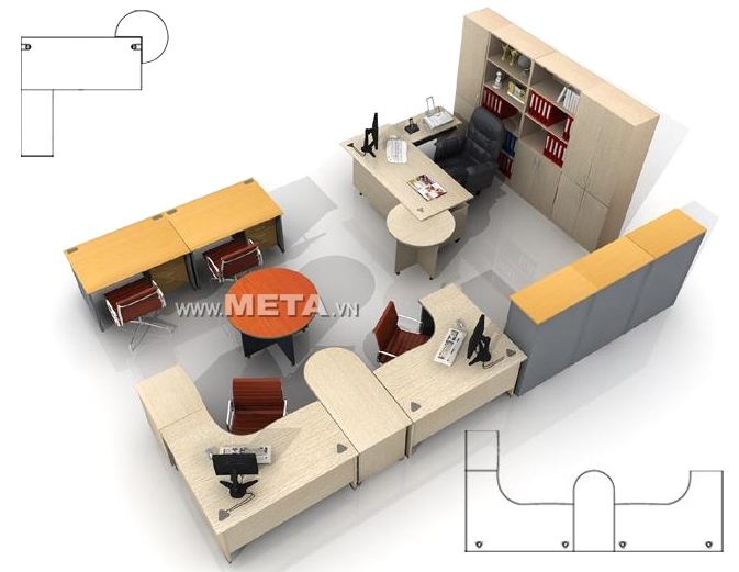 Bàn làm việc CP1800HR (1.800mm x 1.200mm x 750mm)