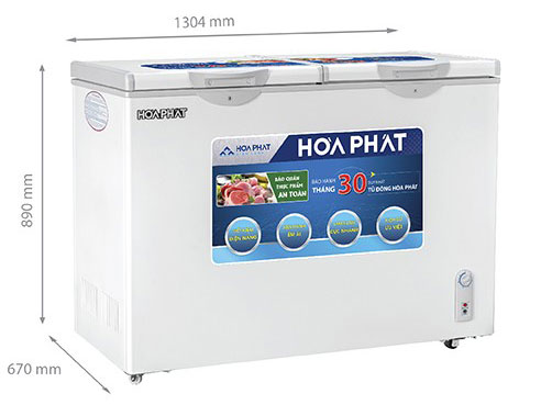 Tủ đông Hòa Phát 1 ngăn 2 cánh 352 lít HCF 666S1N2
