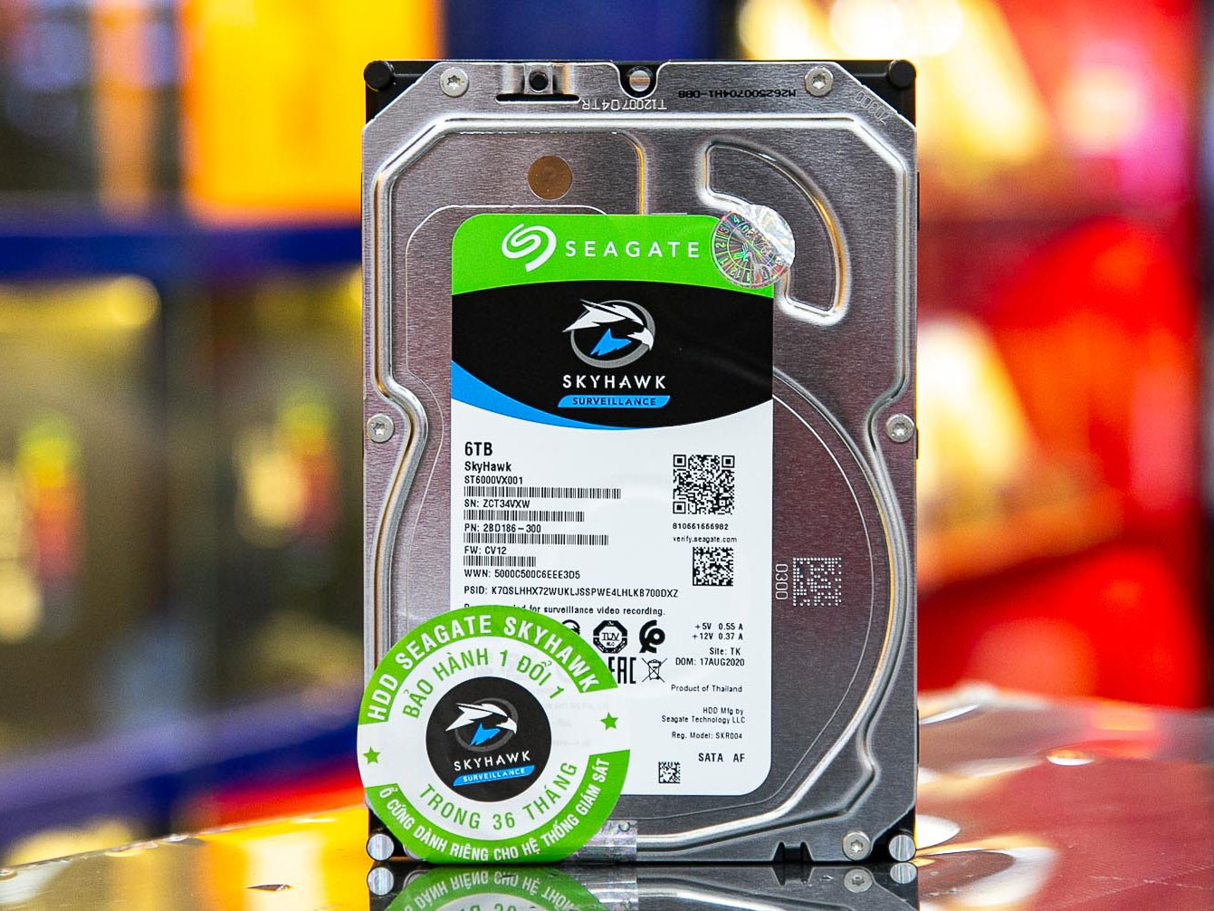 Ổ cứng HDD Seagate Skyhawk 6TB 3.5 inch, 5400RPM, SATA, 256MB Cache (ST6000VX001)