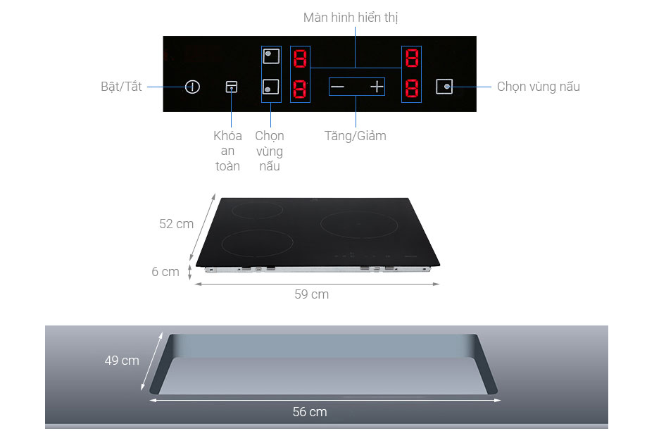 Bếp từ âm Electrolux E6203IOK