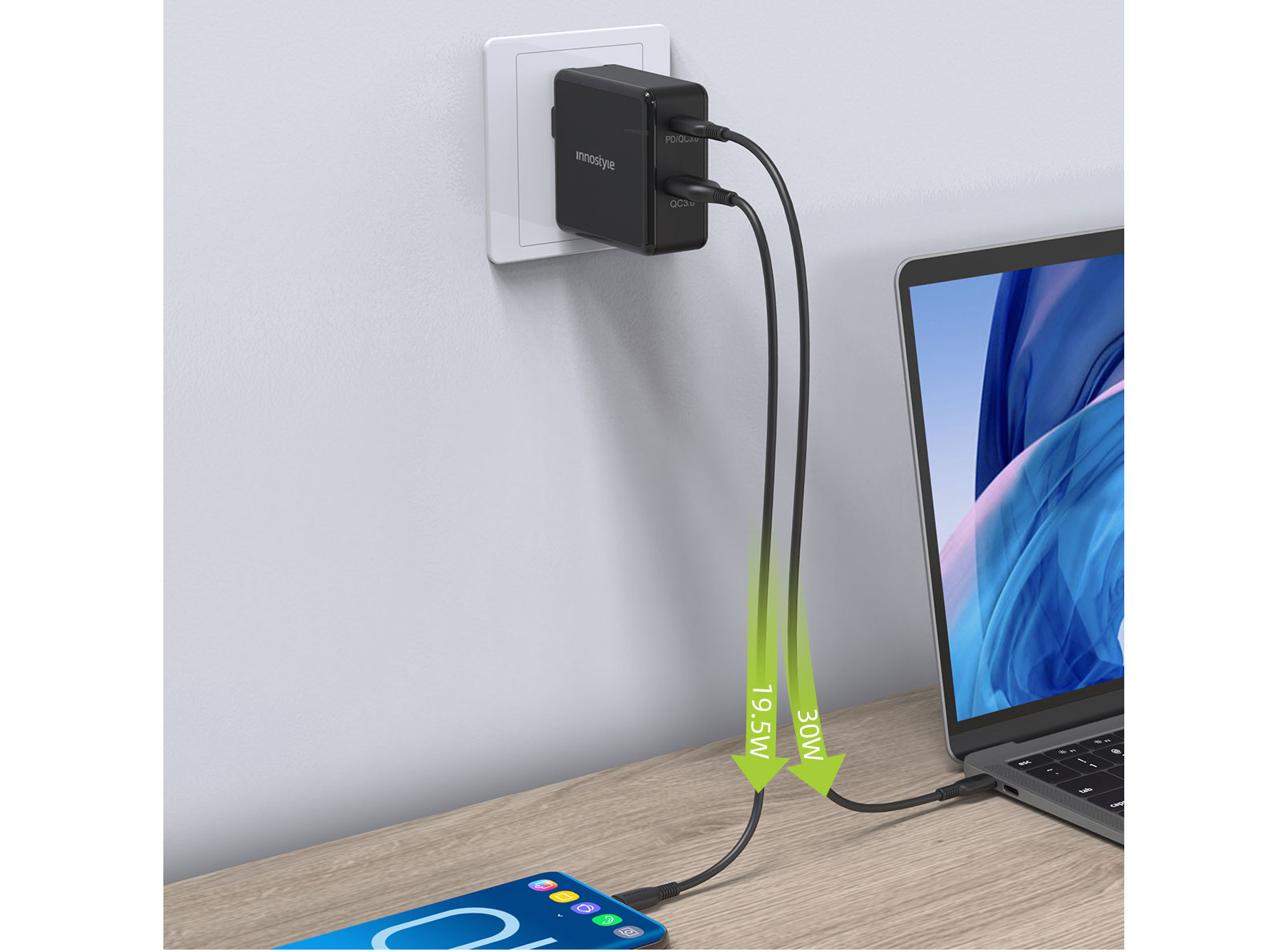 Sạc nhanh Innostyle Gomax PD 49.5W (IC49PD)