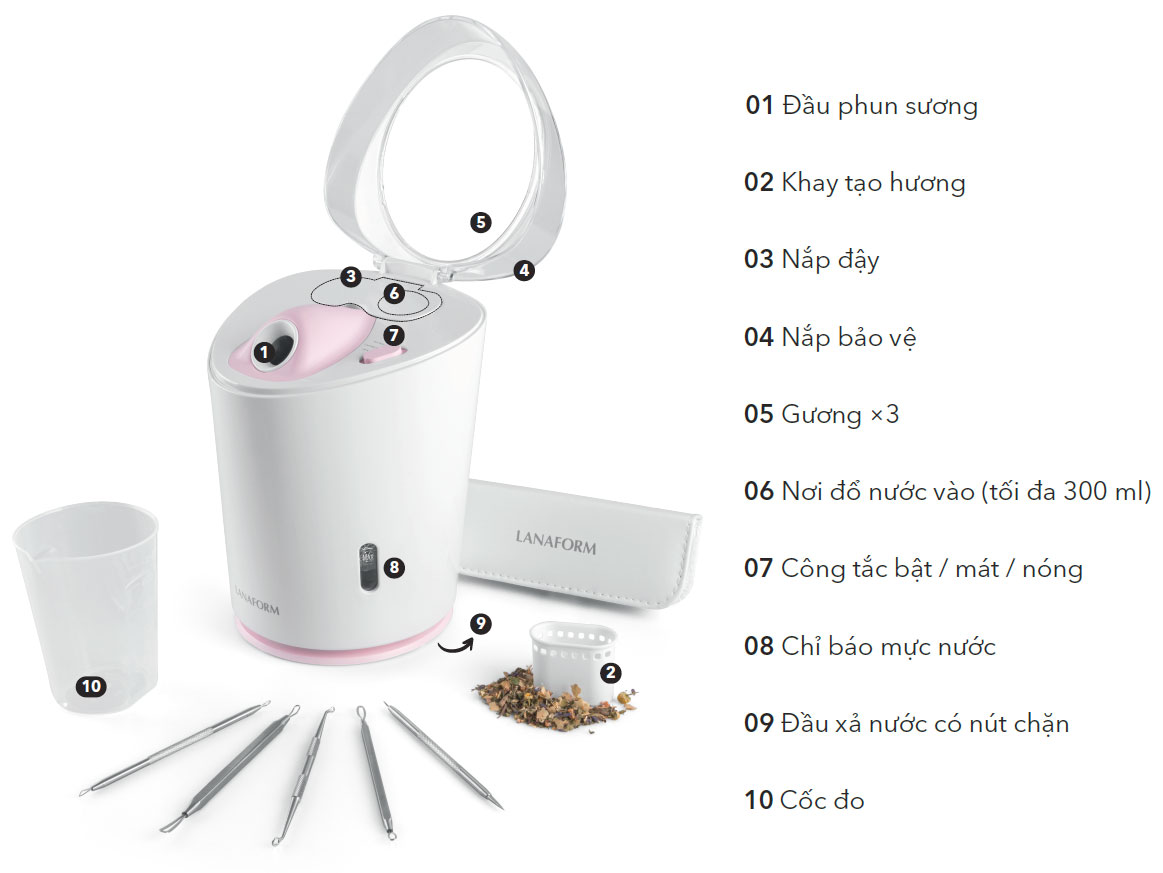 Máy xông mặt nóng lạnh Lanaform Luxury Facial Steamer LA131206