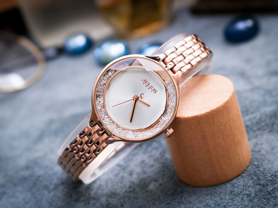 Đồng hồ nữ Julius JA-1272 Hàn Quốc dây thép