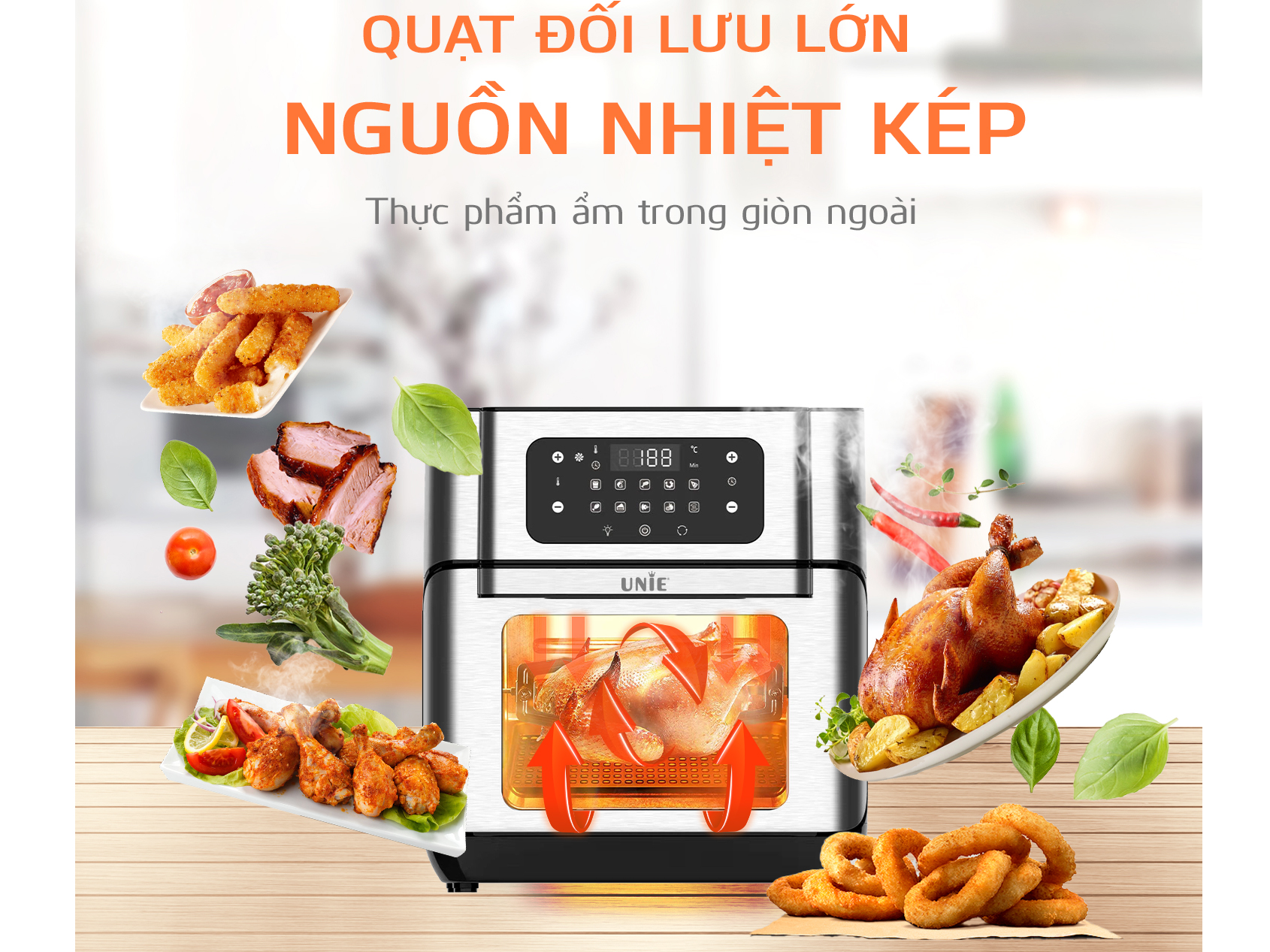 Nồi chiên không dầu Unie UE-1000 - 12 lít