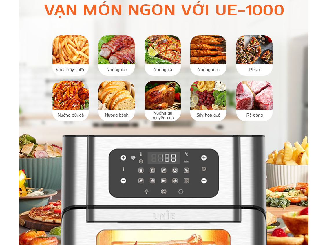 Nồi chiên không dầu Unie UE-1000 - 12 lít