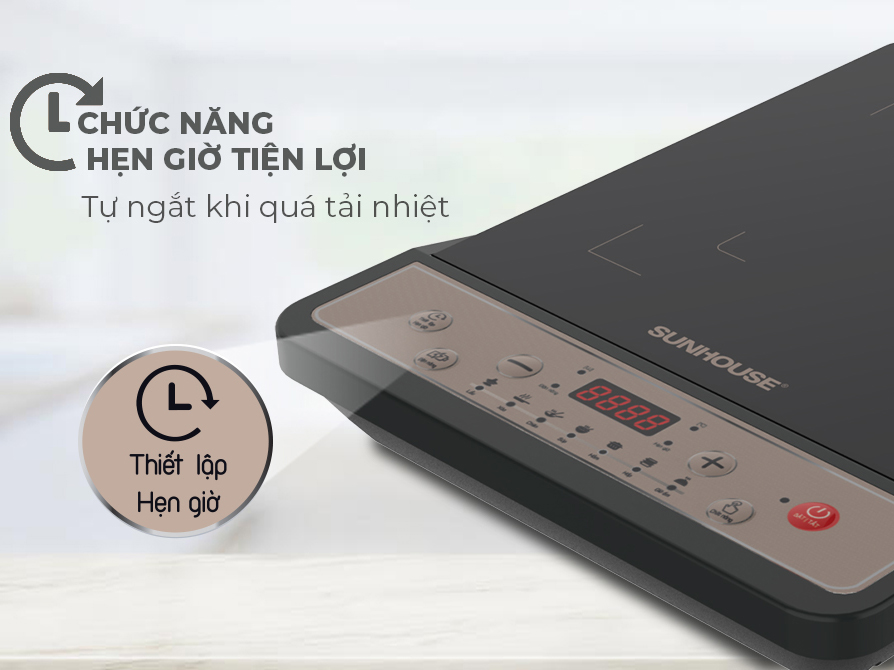 Hướng dẫn sử dụng chức năng hẹn giờ bếp từ Sunhouse SHB9122MT
