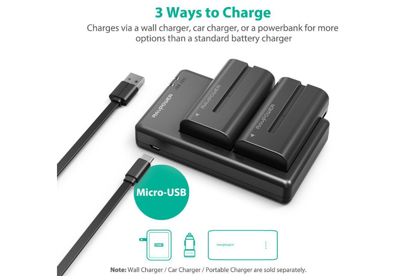 Pin máy quay Sony NP-F550 Ravpower RP-BC006 (2 pin 2.900mAh)