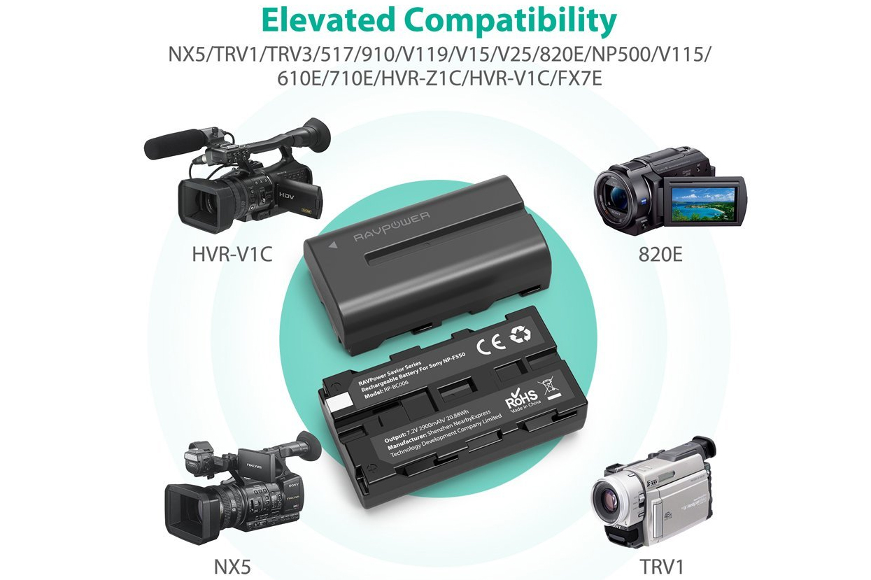 Pin máy quay Sony NP-F550 Ravpower RP-BC006 (2 pin 2.900mAh)