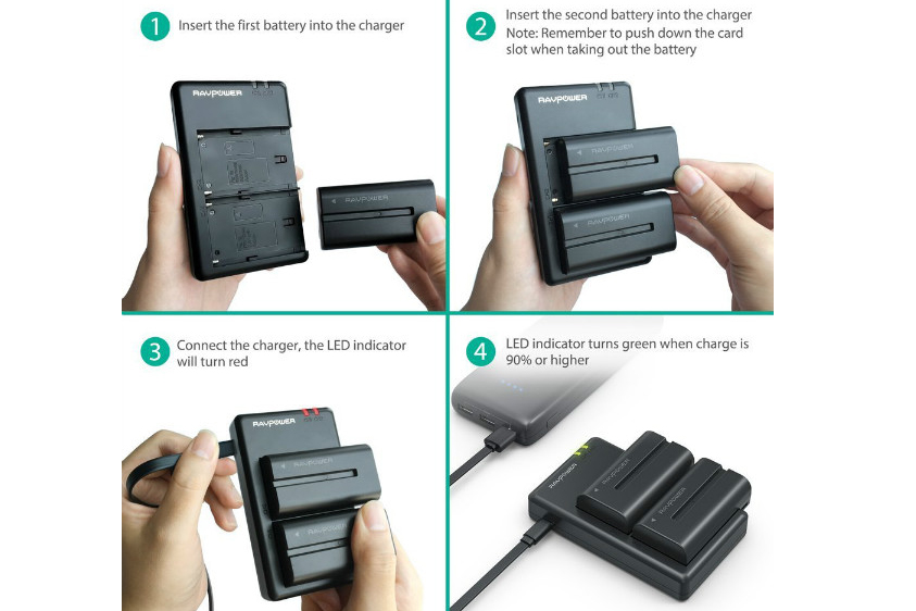 Pin máy quay Sony NP-F550 Ravpower RP-BC006 (2 pin 2.900mAh)