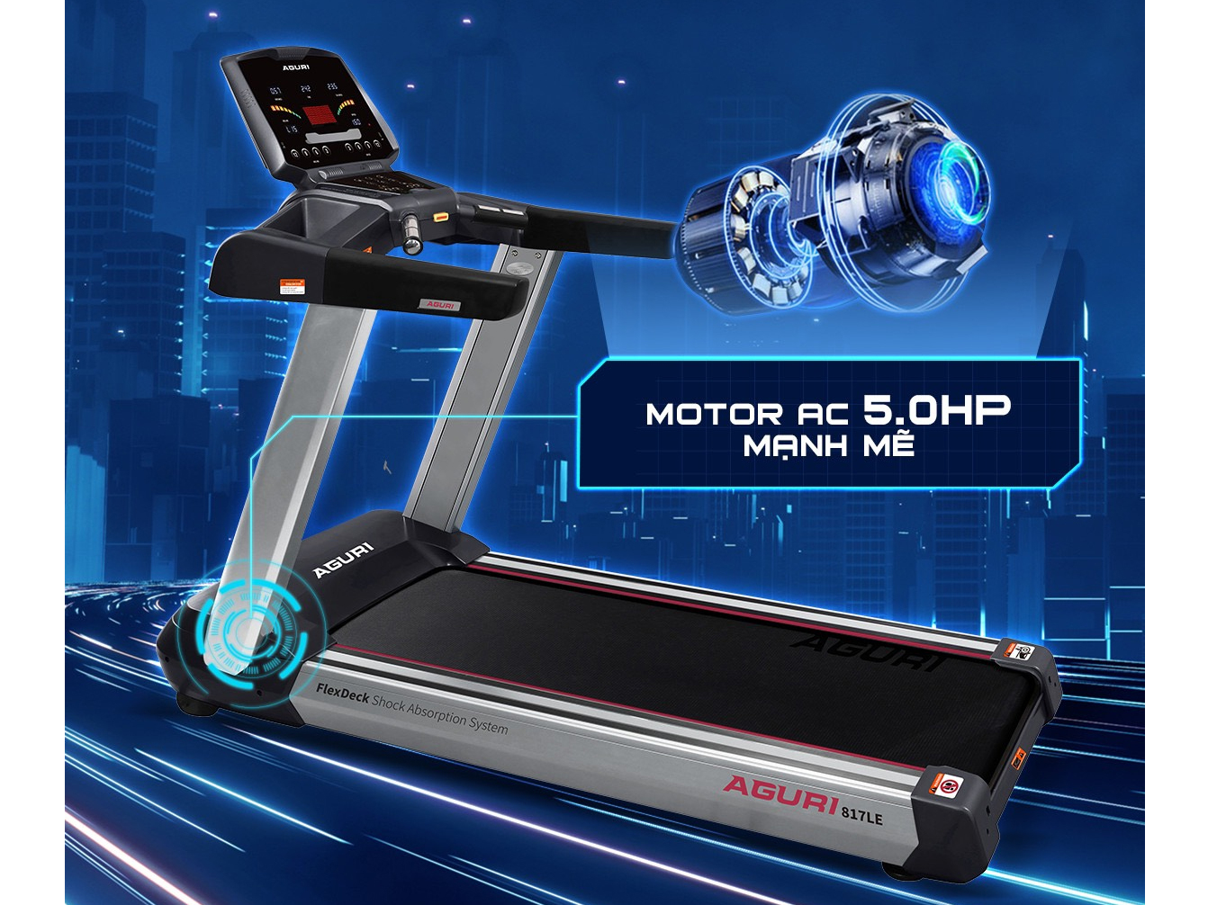 Máy chạy bộ điện cỡ lớn Aguri AGT-817LE