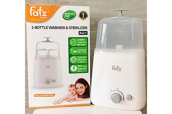 Máy hâm sữa 2 bình cổ rộng thế hệ mới Fatzbaby FB3012SL