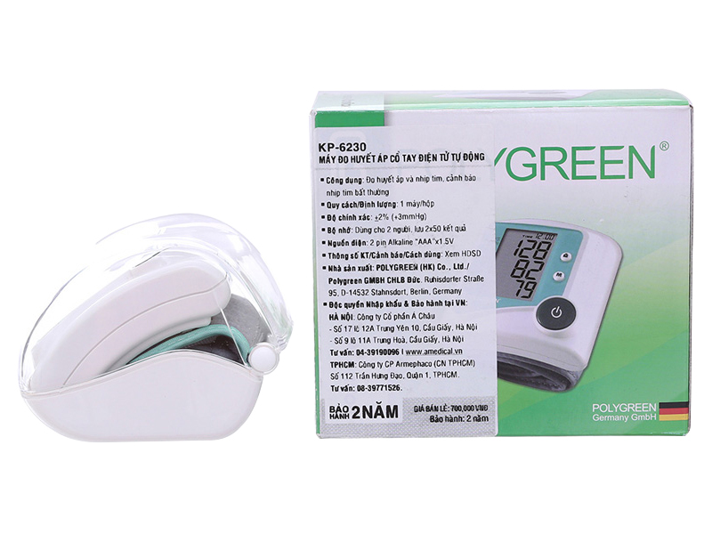 Máy đo huyết áp cổ tay điện tử tự động PolyGreen KP-6230