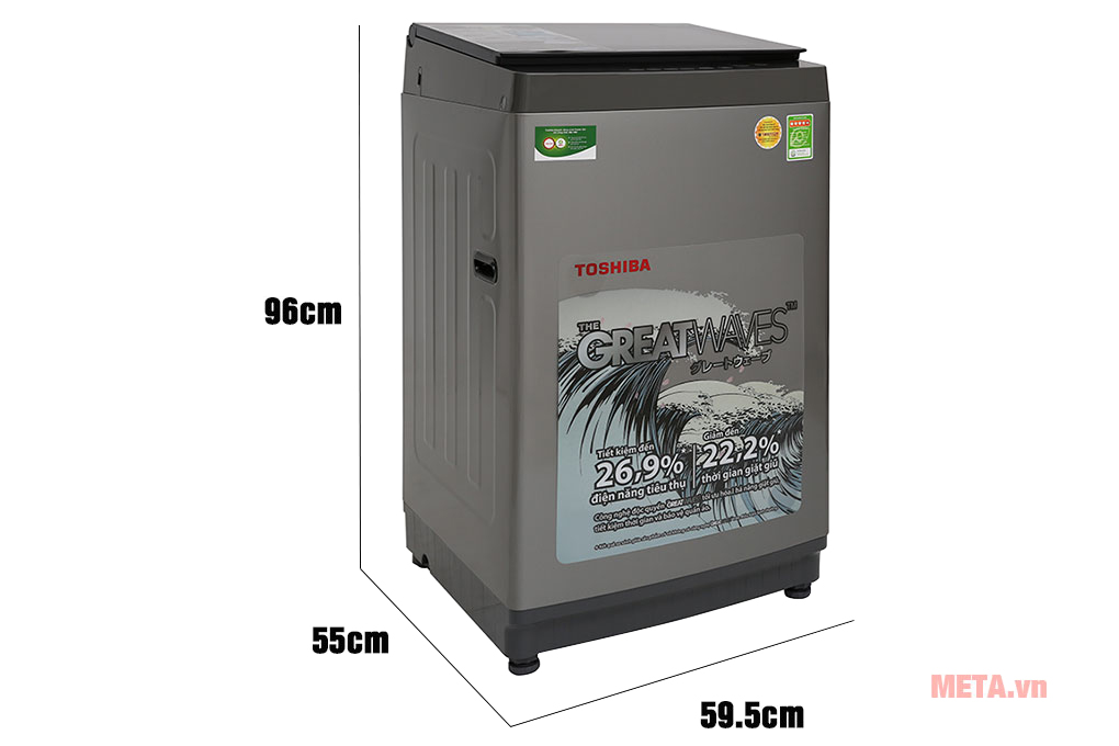 Máy giặt lồng đứng Toshiba 9kg AW-K1005FV(SG)