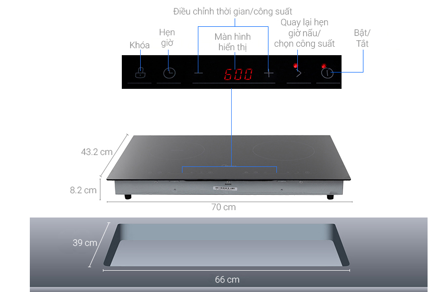 Bếp từ hồng ngoại lắp âm Midea MC-IHD361