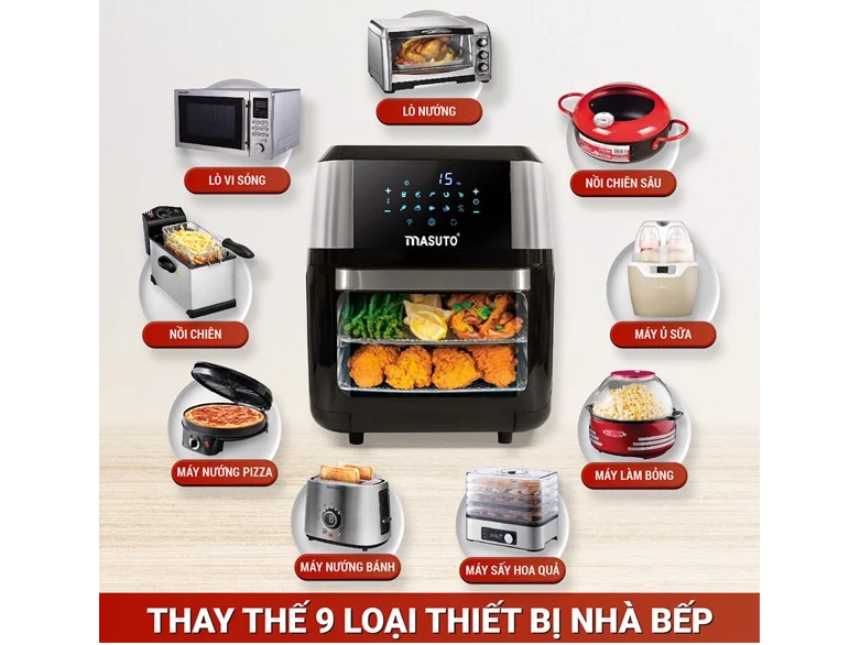 Nồi chiên không dầu Air Fryer Masuto LBAF037 - 12 lít