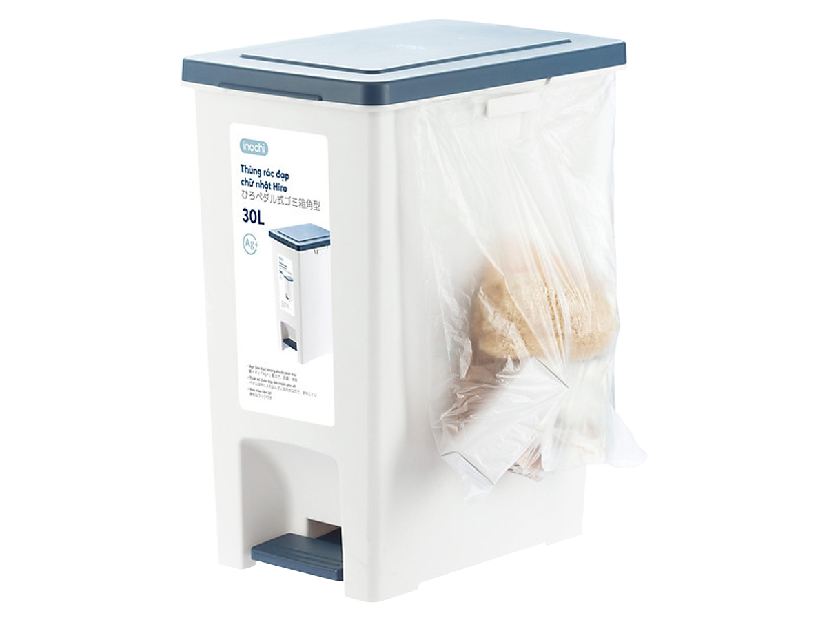 Thùng rác đạp chữ nhật Hiro 30L HIN.RACN.0030ZZ1 (Kèm ruột)