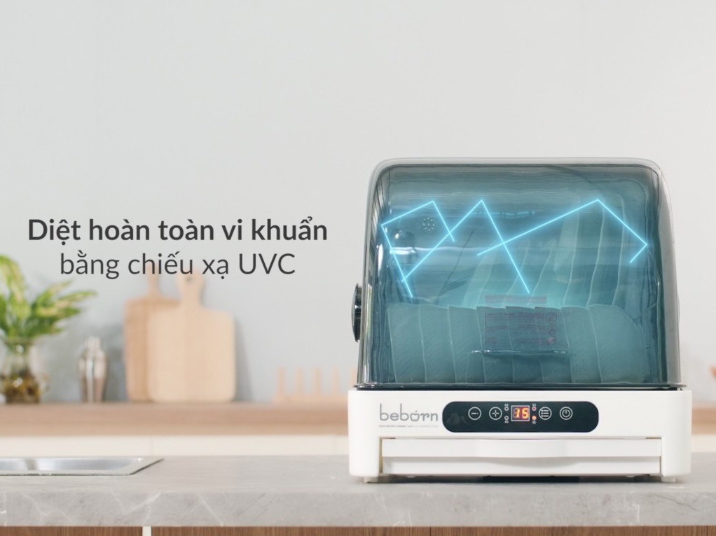 Máy sấy bát đũa có chức năng tiệt trùng UV Beborn Z215BB - 35 lít