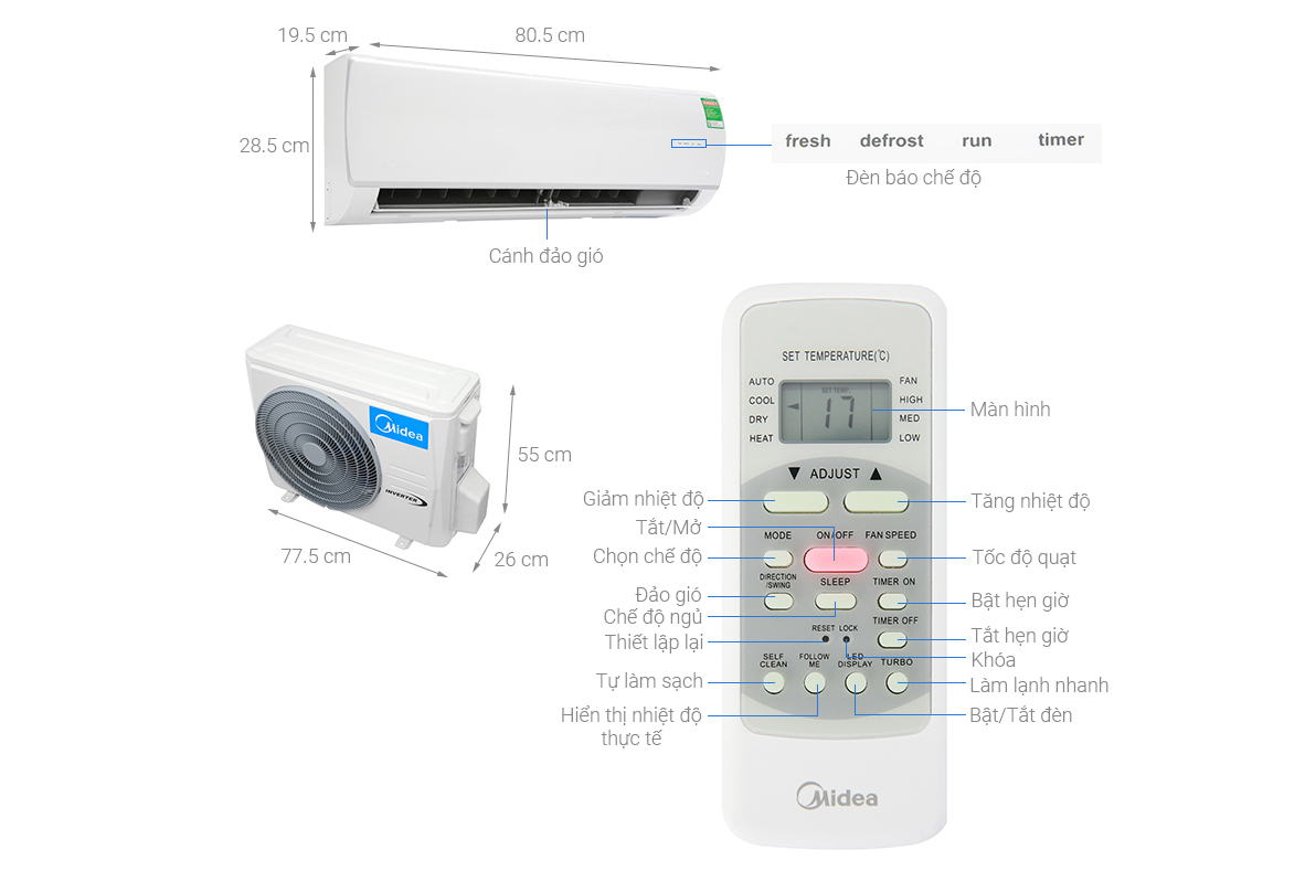 Máy lạnh inverter Midea MSAFC-10CRDN8 - 1HP