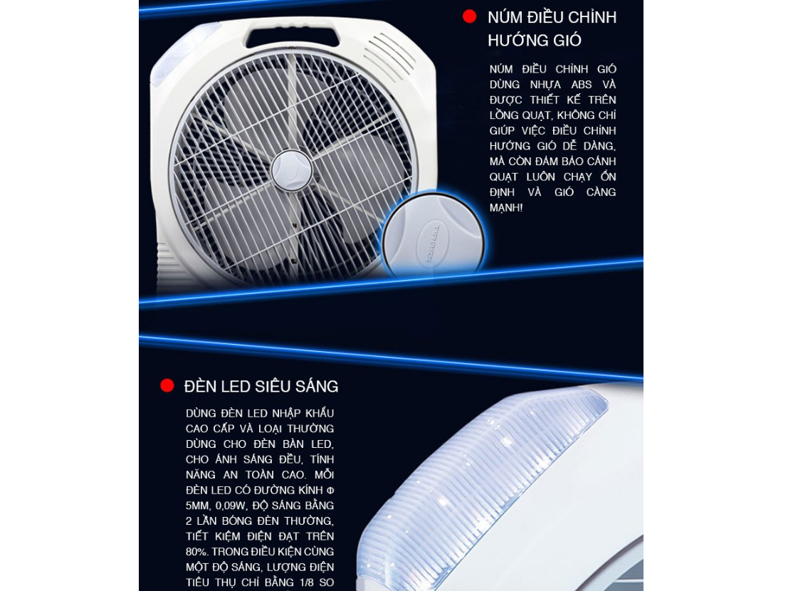 Quạt sạc điện Tiross TS9173