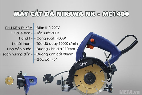Máy cắt gạch, đá đa năng Nikawa NK-MC1400