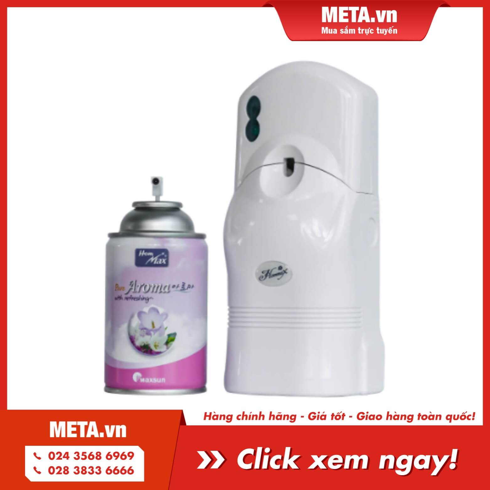 Mua ngay combo máy xịt phòng tự động và bình xịt thơm phòng Hàn Quốc Hommax