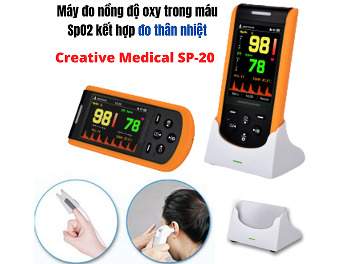Máy đo nồng độ oxy trong máu SpO2 cầm tay Creative Medical SP-20