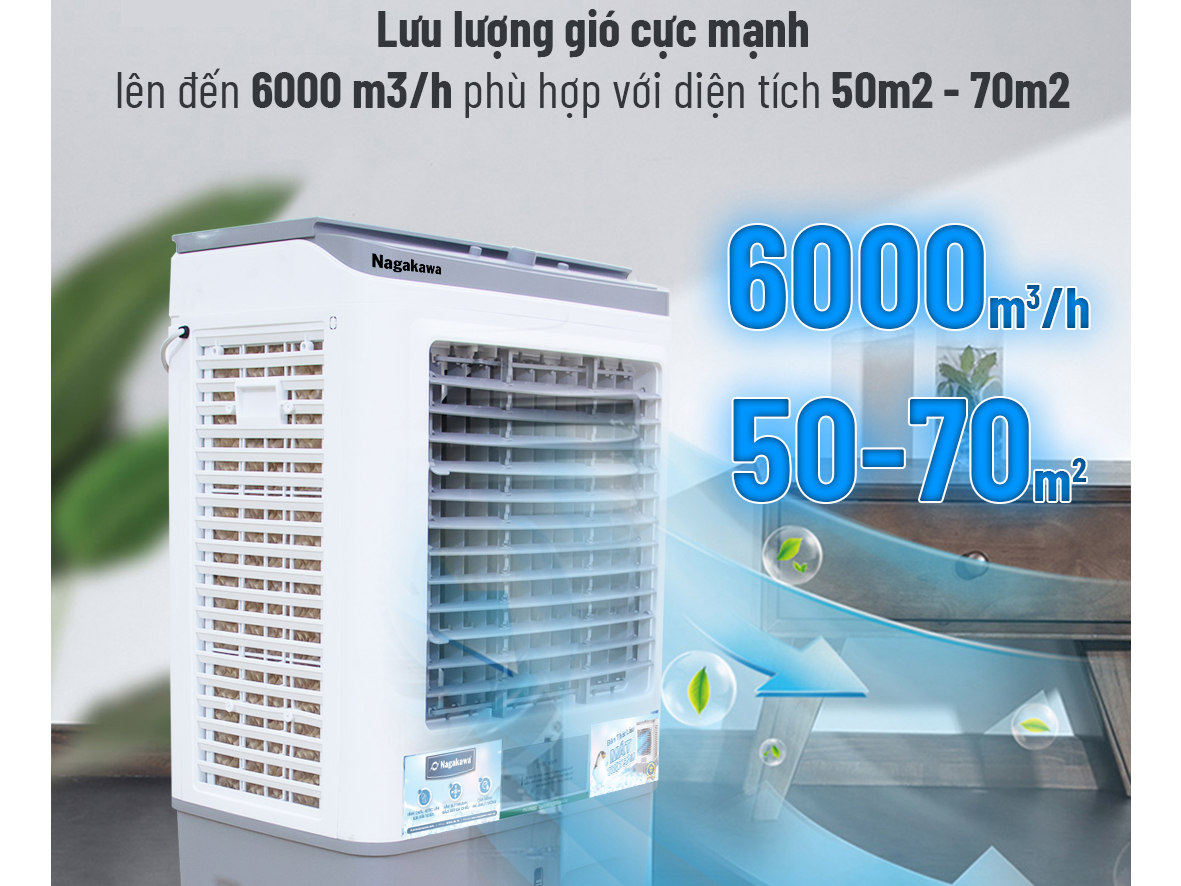 Máy làm mát Nagakawa NFC222 (70 lít) - Đảo gió đa chiều