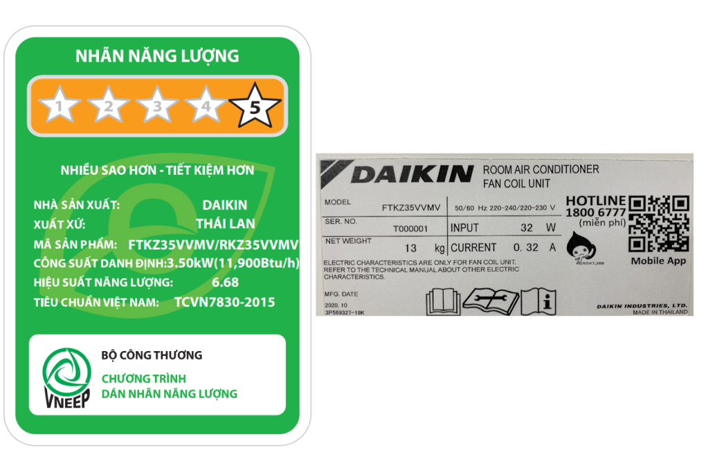 Máy lạnh Daikin FTKZ35VVMV Inverter 1.5HP