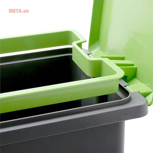 Thùng rác nhựa đạp dòng Compact Fitis PPS1-904 - 10L (Đen xanh)