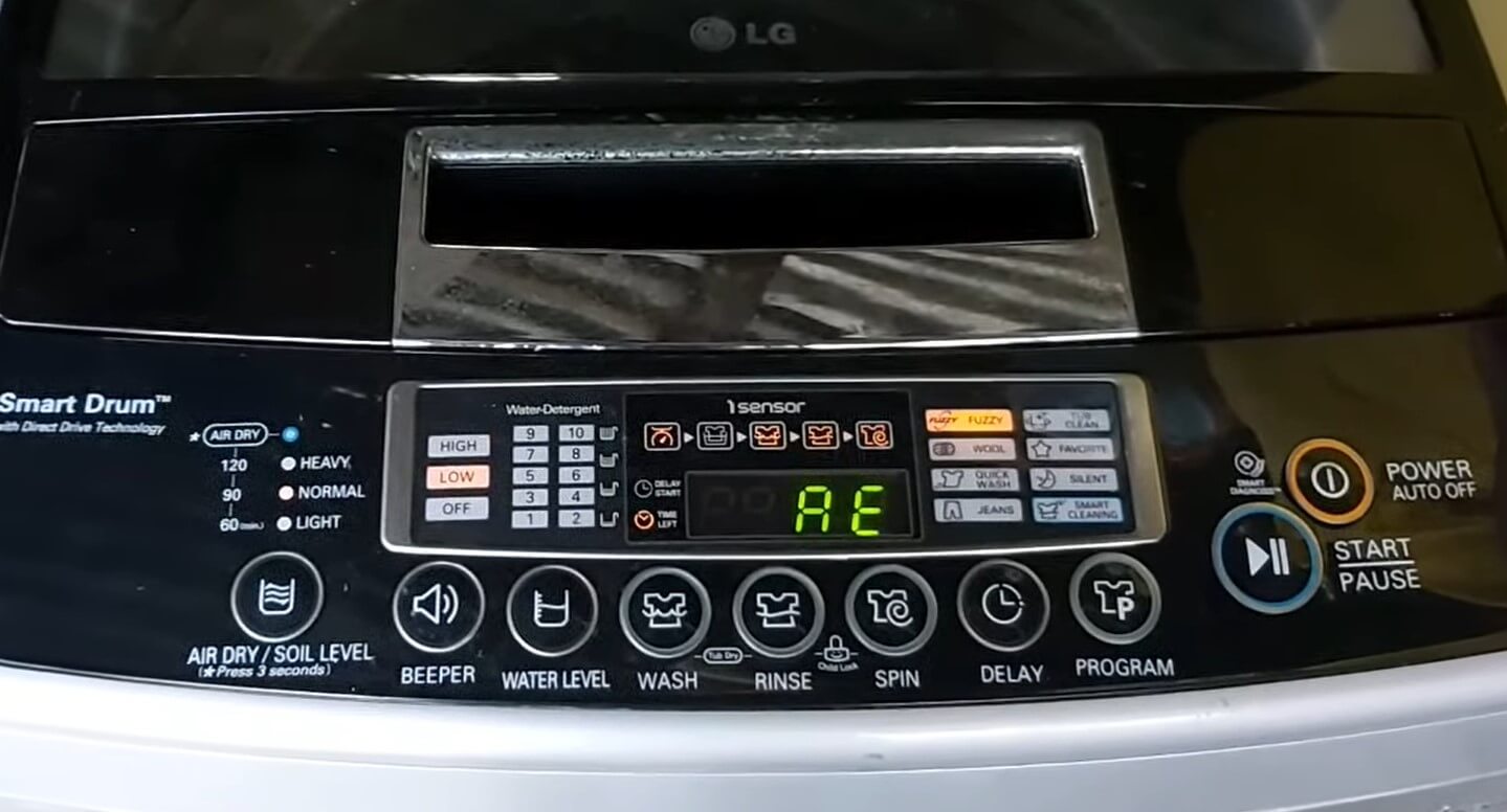 Nguyên nhân dẫn đến mã lỗi AE máy giặt LG là gì? 