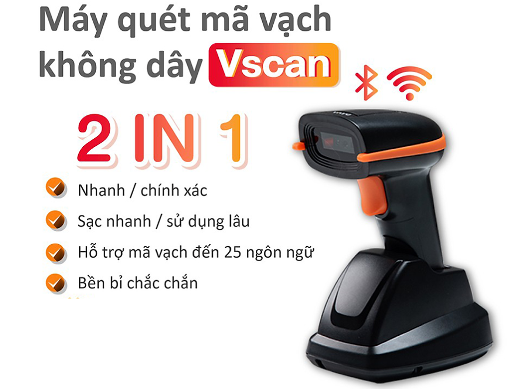Máy quét mã vạch không dây Vscan Vayo model VSB1-433