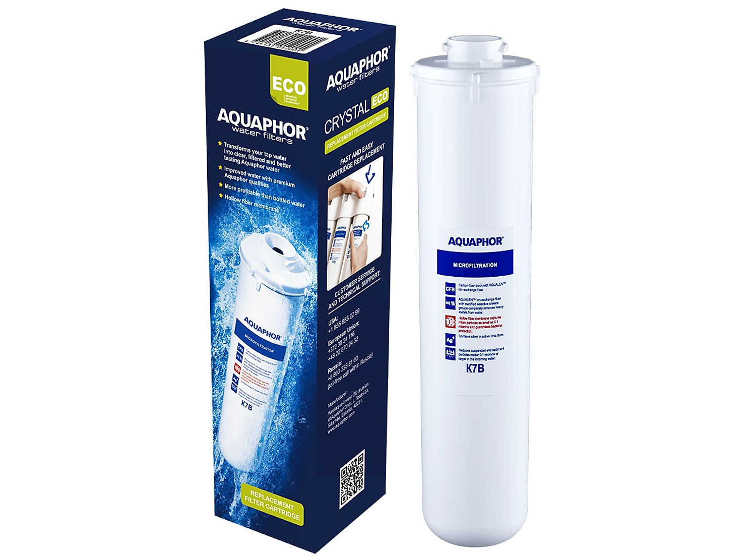 Lõi lọc nước Aquaphor K7B (Carbon Aqualen 0.8 micro + Màng siêu lọc Hollow 0.1 Micron)