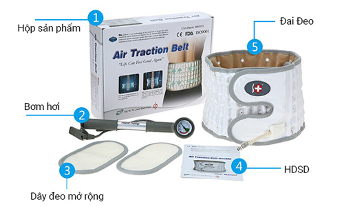 Đai kéo giãn cột sống lưng bằng hơi Alphay YGAH-2