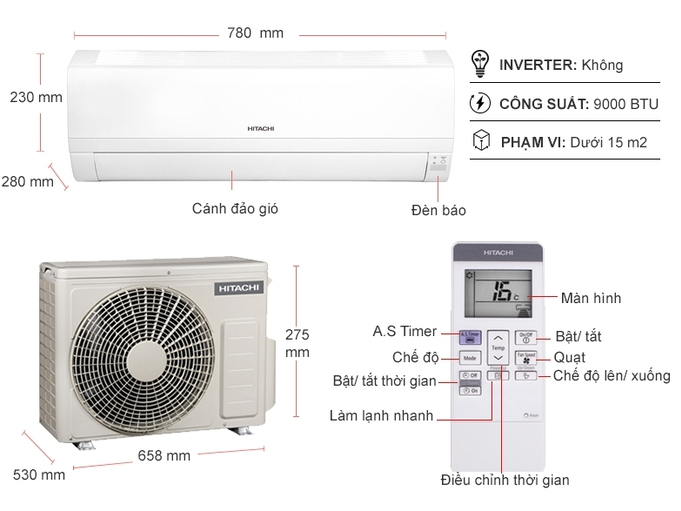 Máy lạnh Hitachi 1HP RAS-EJ10CKV1