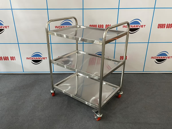 Xe đẩy kim tiêm 40x60 3 tầng inox