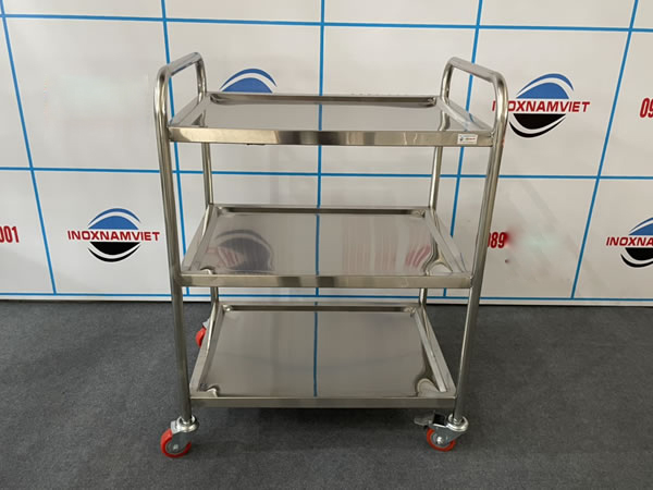 Xe đẩy kim tiêm 40x60 3 tầng inox