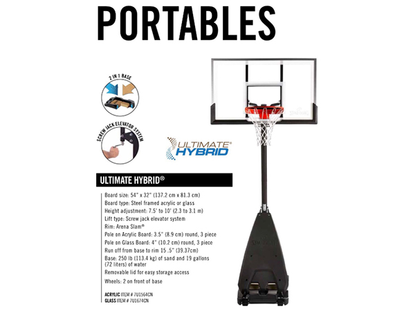 Trụ bóng rổ Spalding - The Ultimate hybrid (7U1674CN/EQ.7U1674CN)