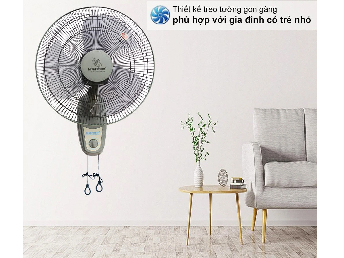 Quạt treo tường 2 dây Chefman Chefman B4 CM-D405 (47W, sải cánh 400mm)