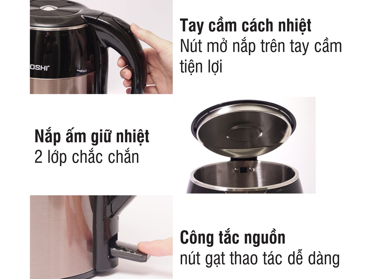 Ấm siêu tốc Natoshi NS-08 - 1.8 lít