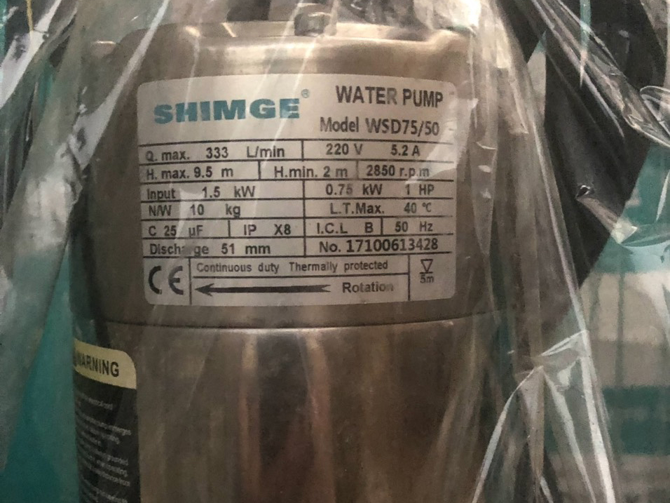 Bơm chìm nước thải Shimge WSD 75/50 (750W)
