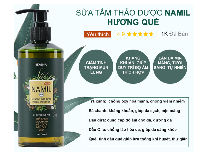 Sữa tắm thảo dược Namil 300ml