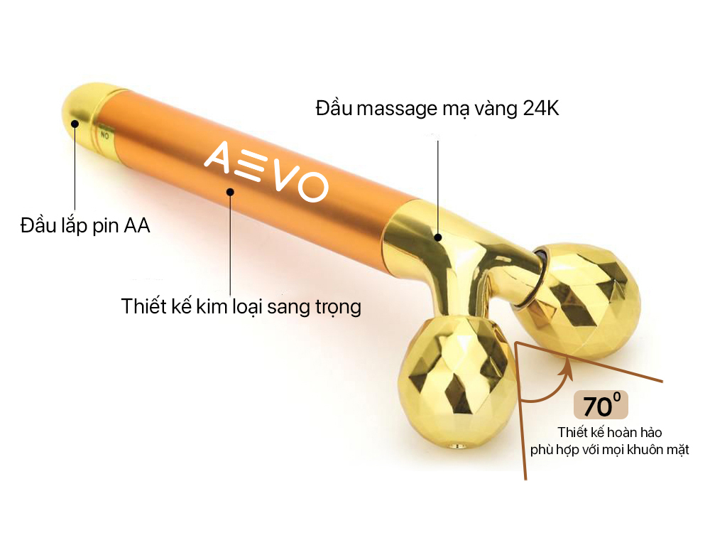 Thanh lăn massage AEVO Energy Beauty (máy mát xa chữ T AE68-071G)