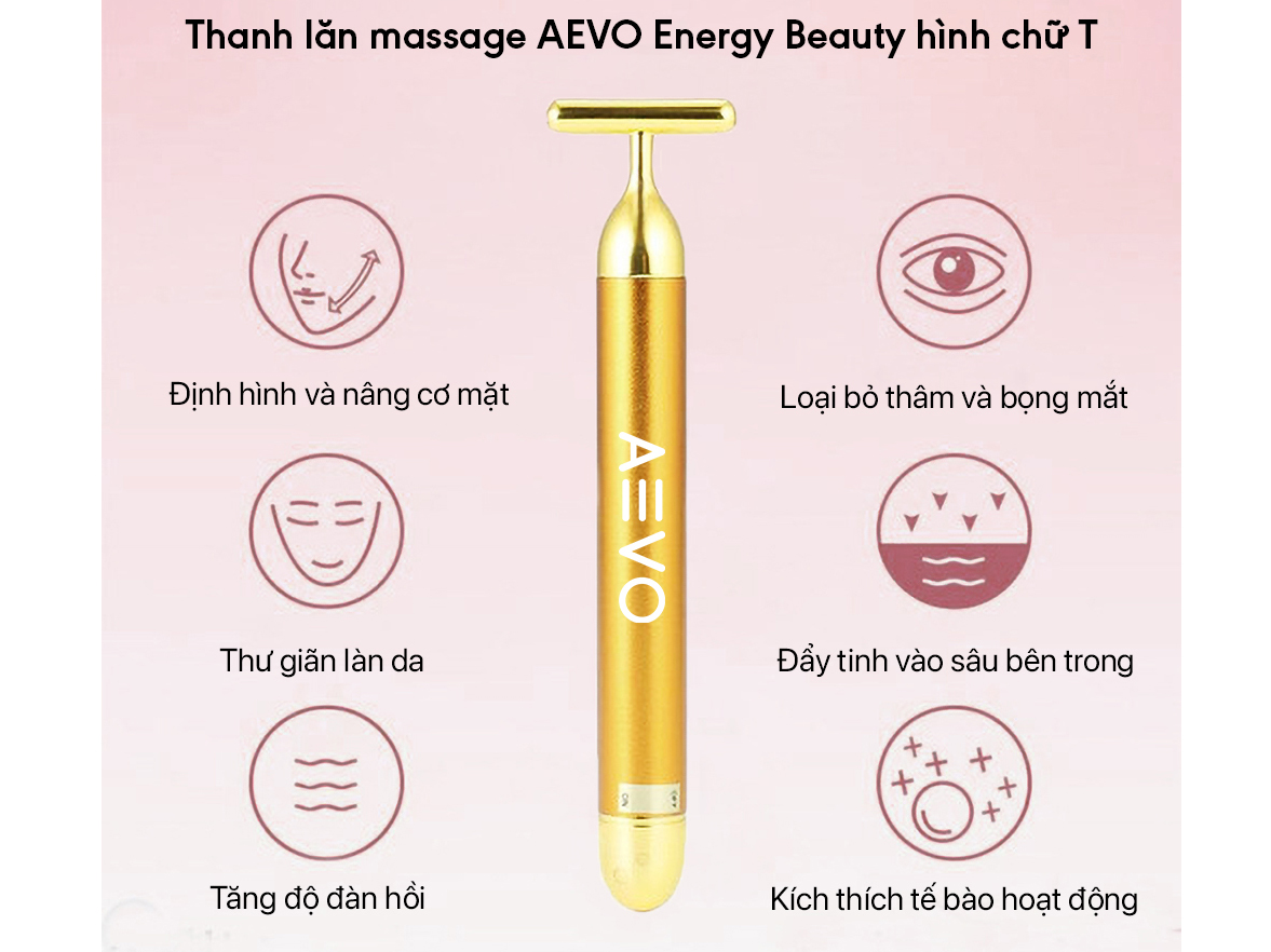 Thanh lăn massage AEVO Energy Beauty (máy mát xa chữ T AE68-071G)