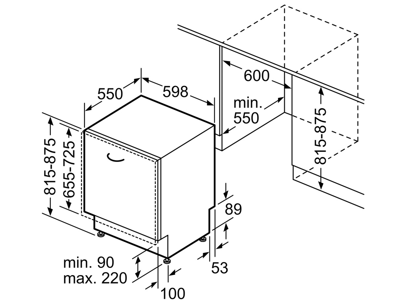 Máy rửa bát âm toàn phần 60cm Bosch SMV4ECX14E Series 4 13 bộ