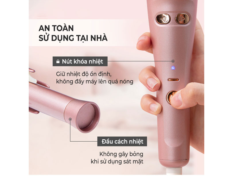 Máy uốn tóc ion âm tự xoay Halio Auto Rotating Hair Curler